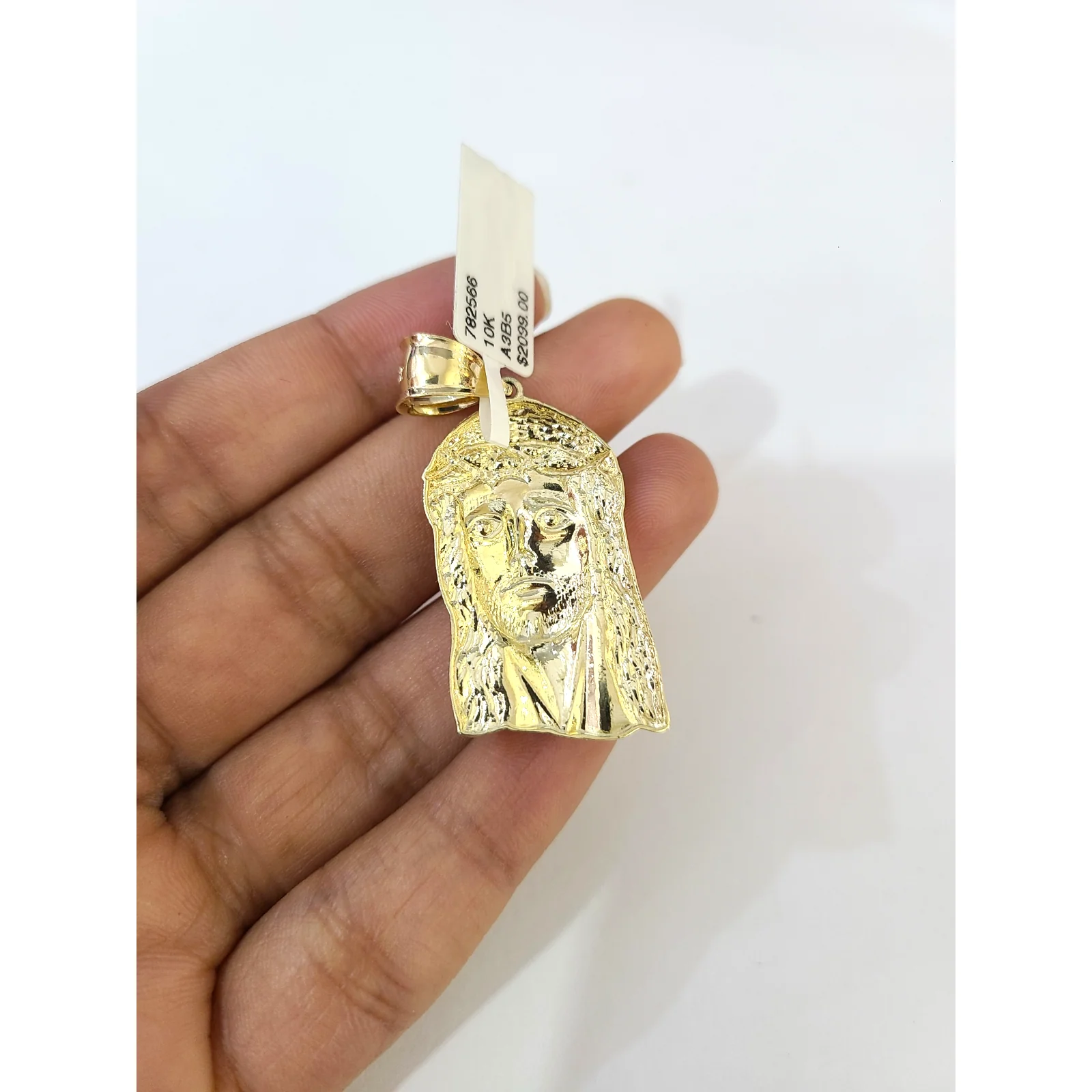 Real 10k Yellow Gold Charm Pendant Cross Head Face Gold 10KT - Image 5