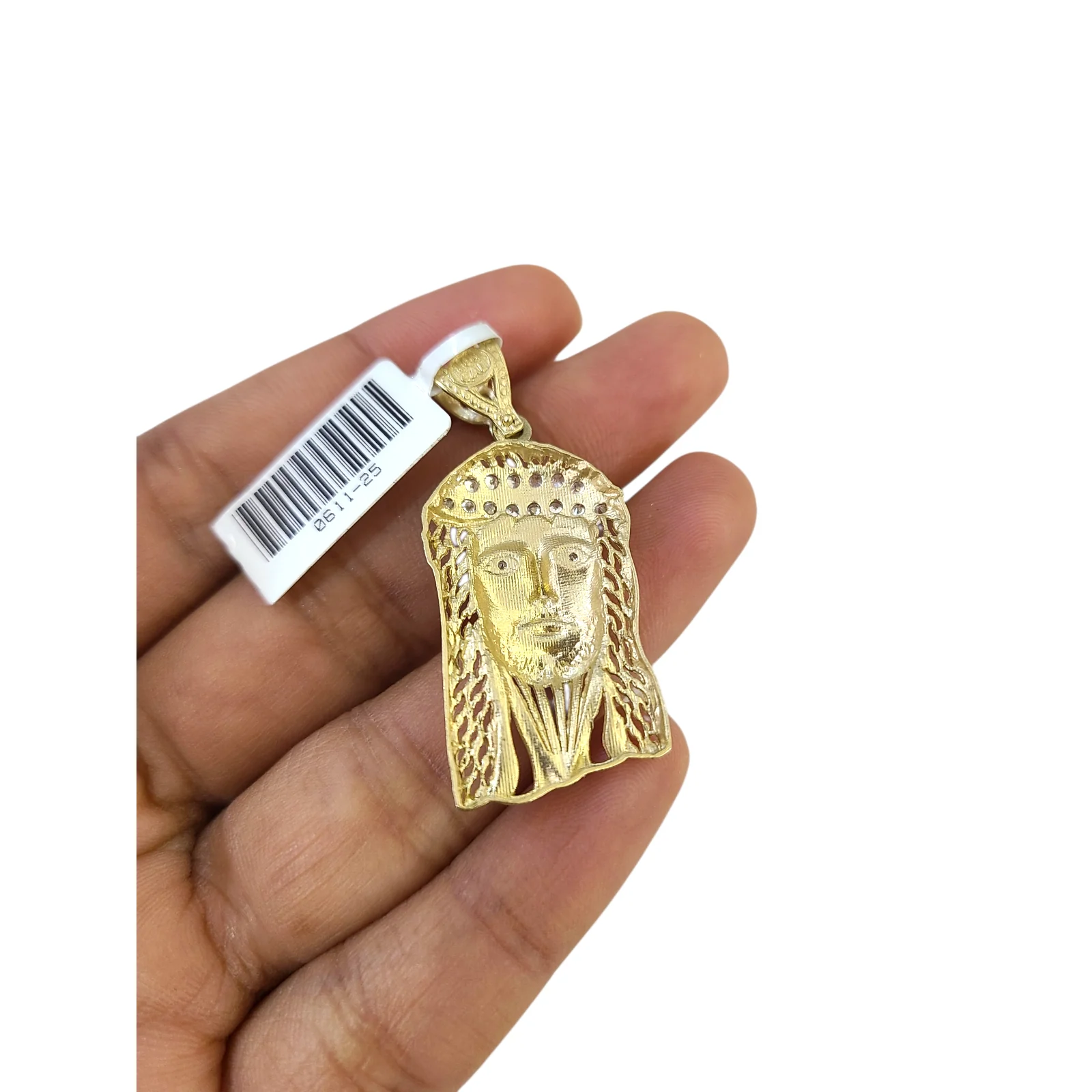 Real 10k Yellow Gold Charm Pendant Cross Head Face Gold 10KT - Image 6