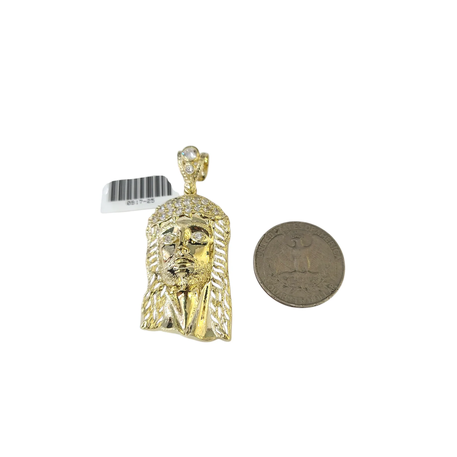 Real 10k Yellow Gold Charm Pendant Jesus Head 10KT - Image 3