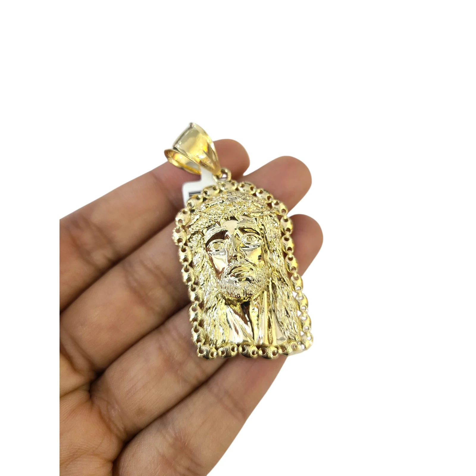 Real 10k Yellow Gold Charm Pendant Jesus Head 10KT - Image 3