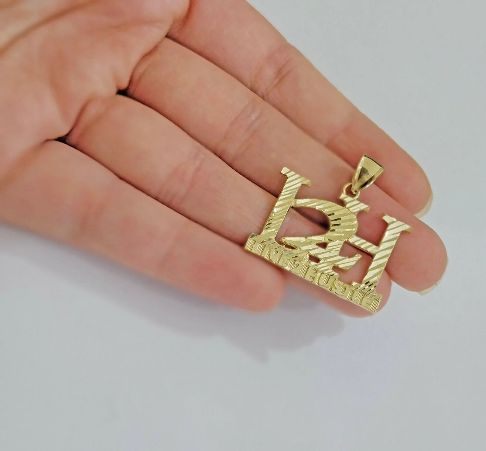 Real 10k Yellow gold charm Pendant LIVE TO HUSTLE 10kt gold - Image 2