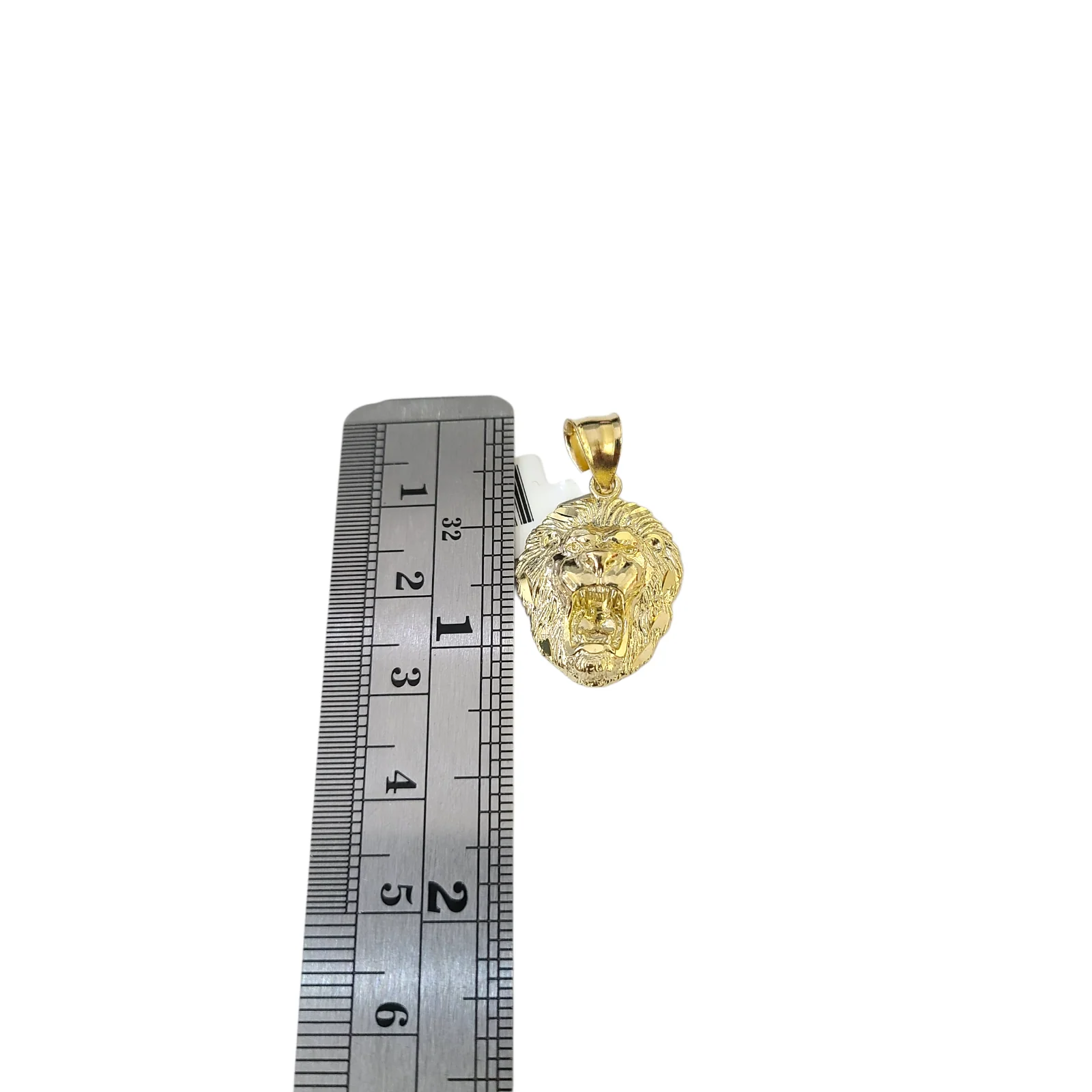 Real 10k Yellow Gold Charm Pendant Roaring Lion 1.2 in Diamond Cuts 10KT - Image 3