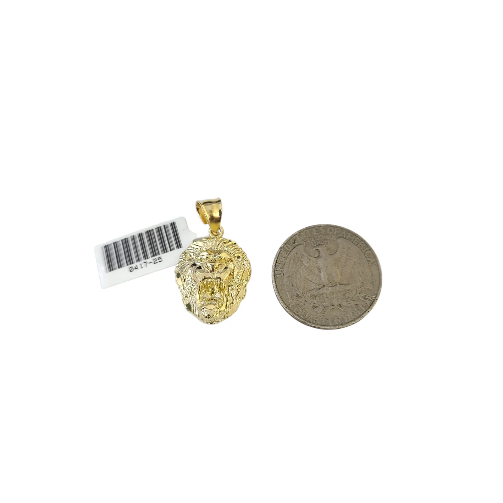 Real 10k Yellow Gold Charm Pendant Roaring Lion 1.2 in Diamond Cuts 10KT - Image 4