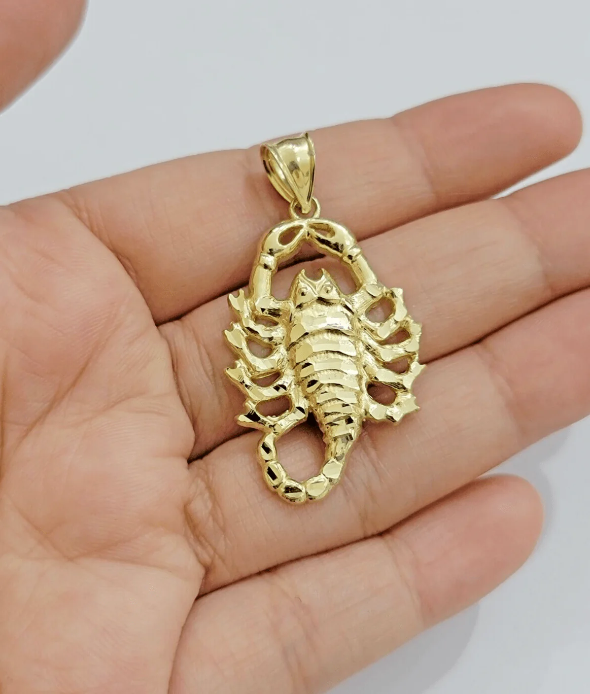 Real 10k Yellow Gold Charm Pendant Scorpio Zodiac Sign 10kt Genuine Men Women - Image 3