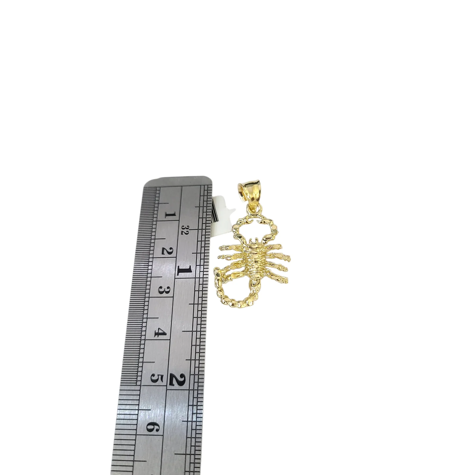 Real 10k Yellow Gold Charm Pendant Scorpion 1.2 in Diamond Cuts 10KT - Image 5