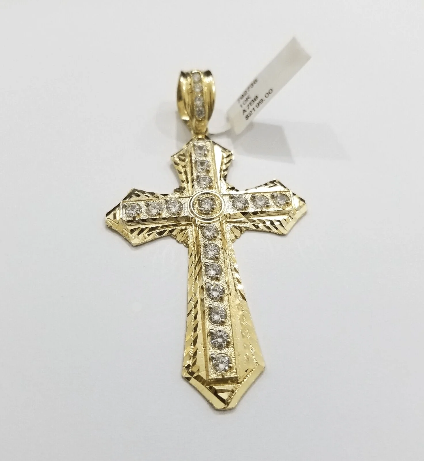 Real 10k Yellow Gold Cross Charm Pendant 2.5'' inch 10kt gold - Image 3