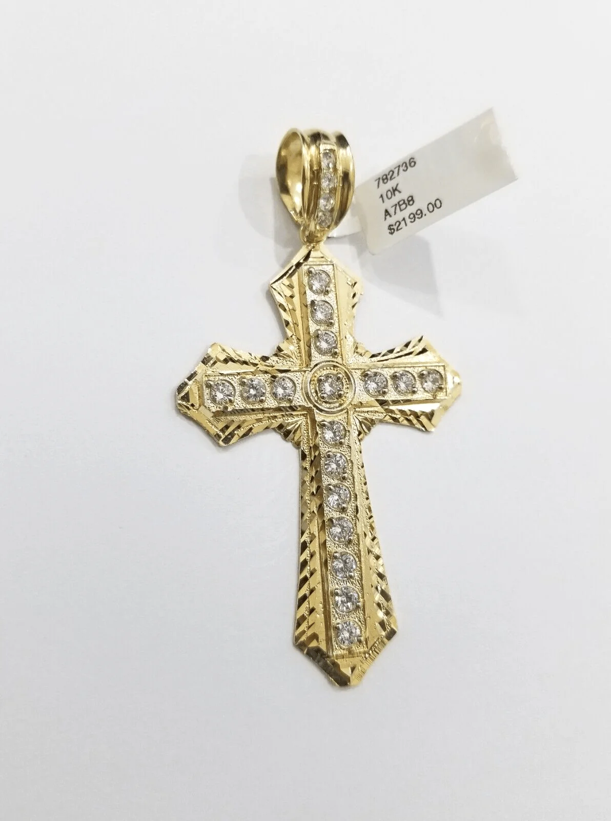 Real 10k Yellow Gold Cross Charm Pendant 2.5'' inch 10kt gold - Image 6