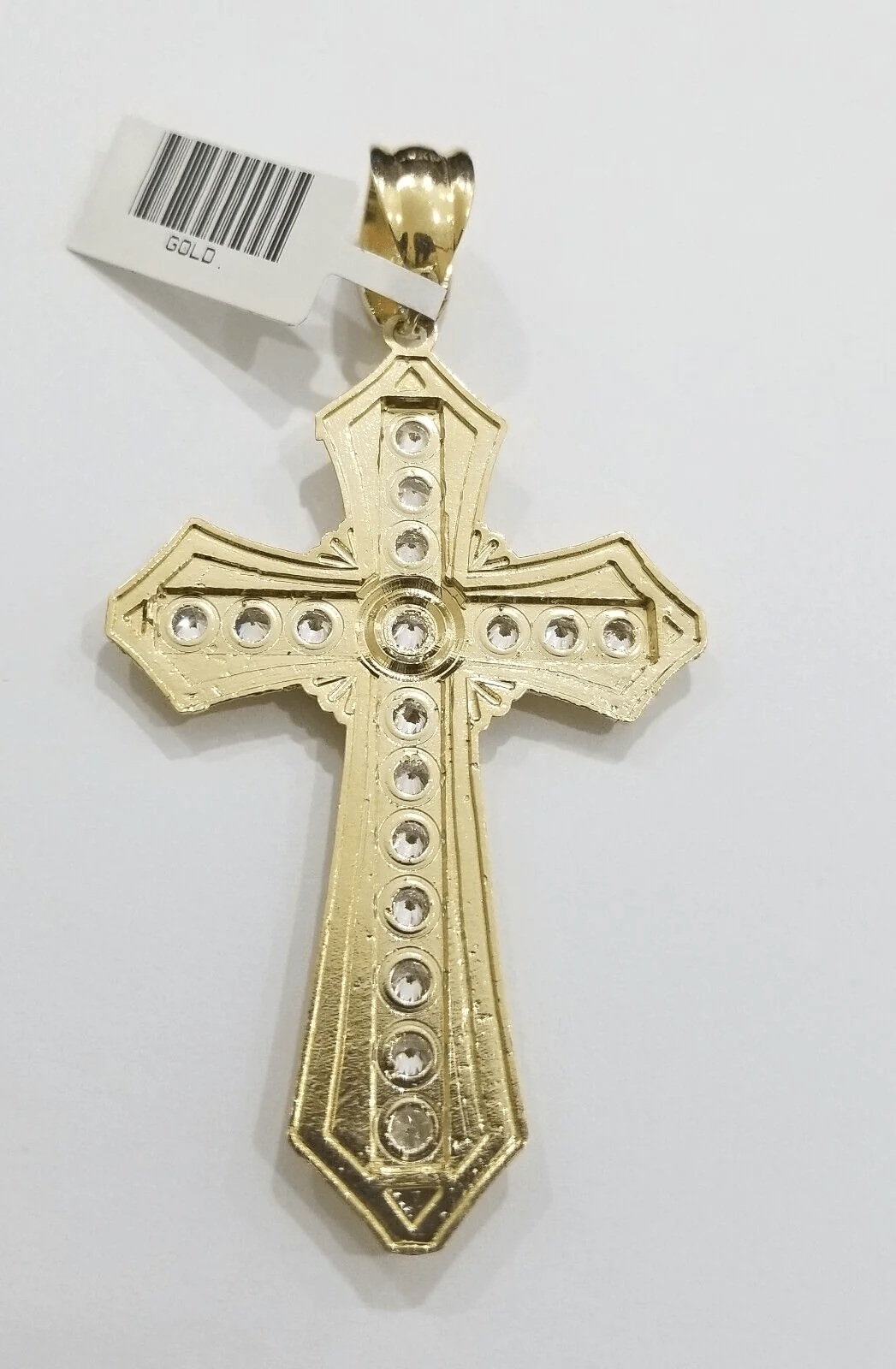 Real 10k Yellow Gold Cross Charm Pendant 2.5'' inch 10kt gold - Image 7