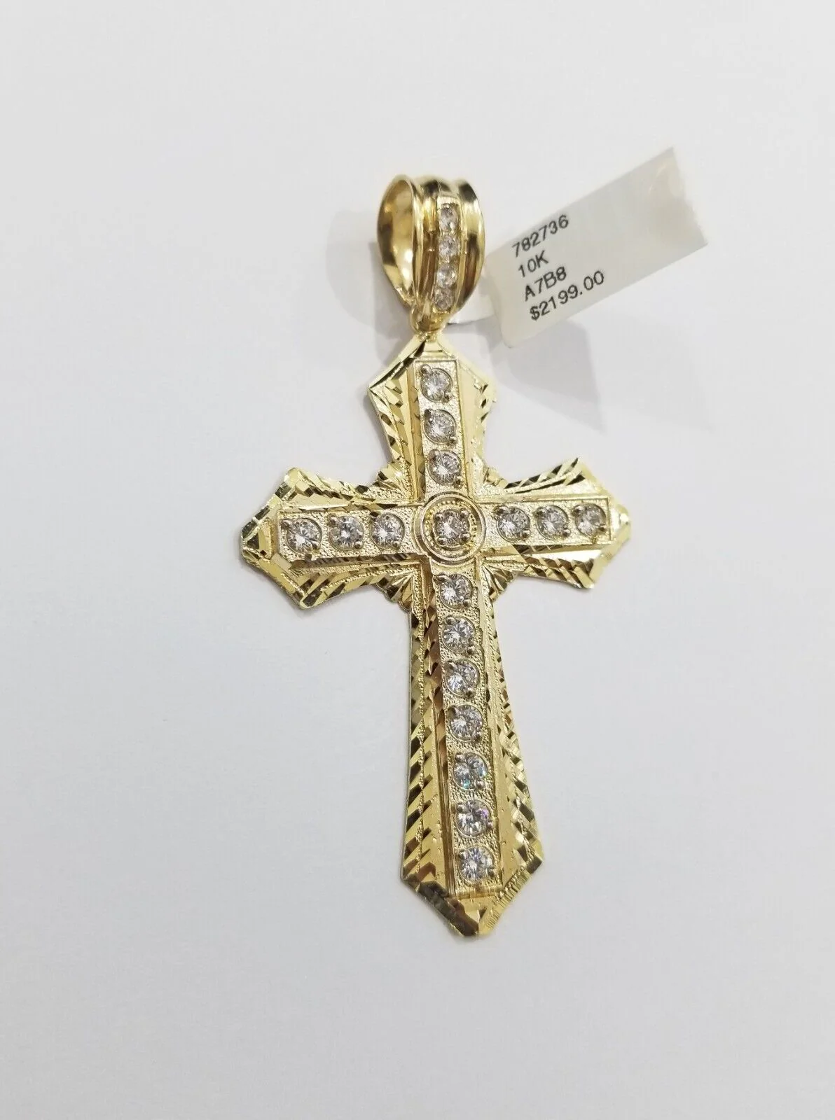 Real 10k Yellow Gold Cross Charm Pendant 2.5'' inch 10kt gold - Image 5