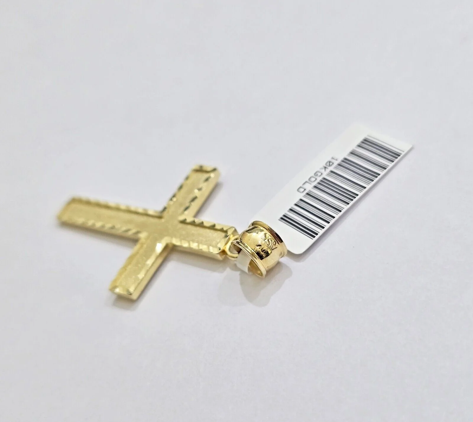 Real 10k Yellow Gold Cross Charm Pendant Men Women 1.75 Inch For Chain - Image 4
