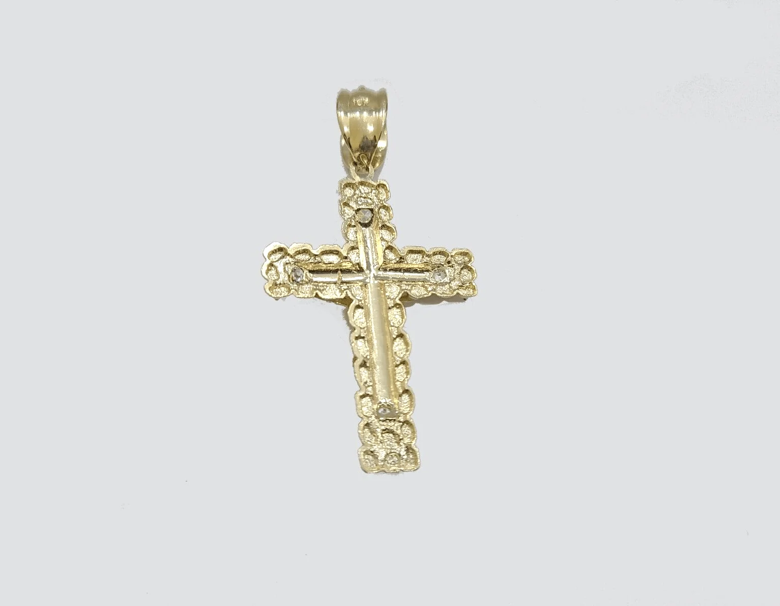 Real 10k Yellow Gold Cross Charm Rope Chain 4mm 26'' Necklace Pendant 10kt Jesus - Image 3