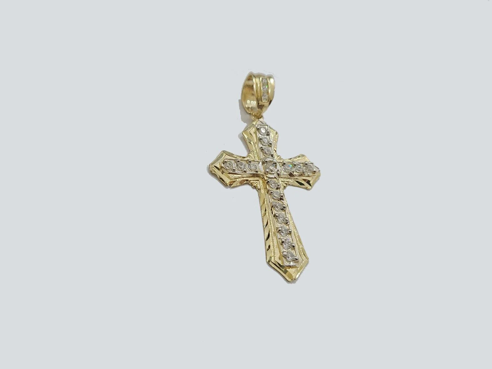 Real 10k Yellow Gold Cross Charm Rope Chain Necklace 4mm 22'' Pendant 10kt Jesus - Image 6
