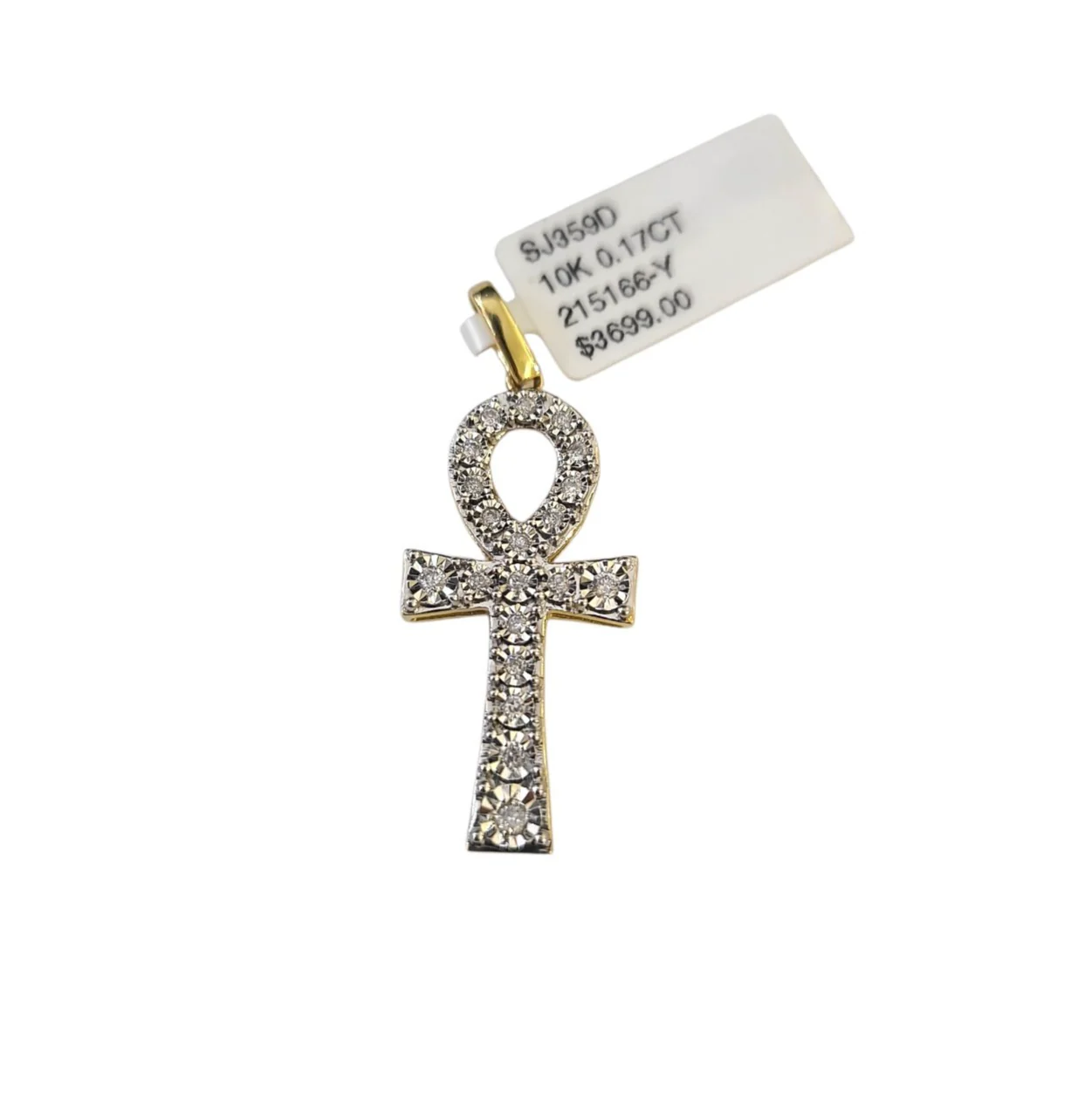 Real 10k Yellow Gold Cross Diamond Charm Pendant 1.5'' inch Genuine 10kt - Image 2