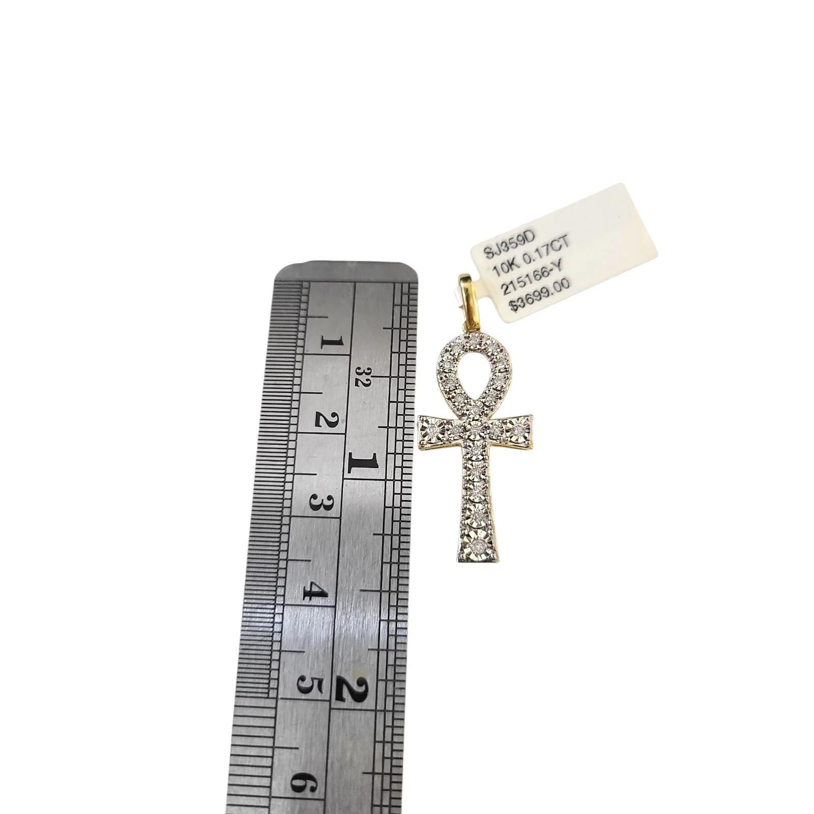 Real 10k Yellow Gold Cross Diamond Charm Pendant 1.5'' inch Genuine 10kt - Image 3