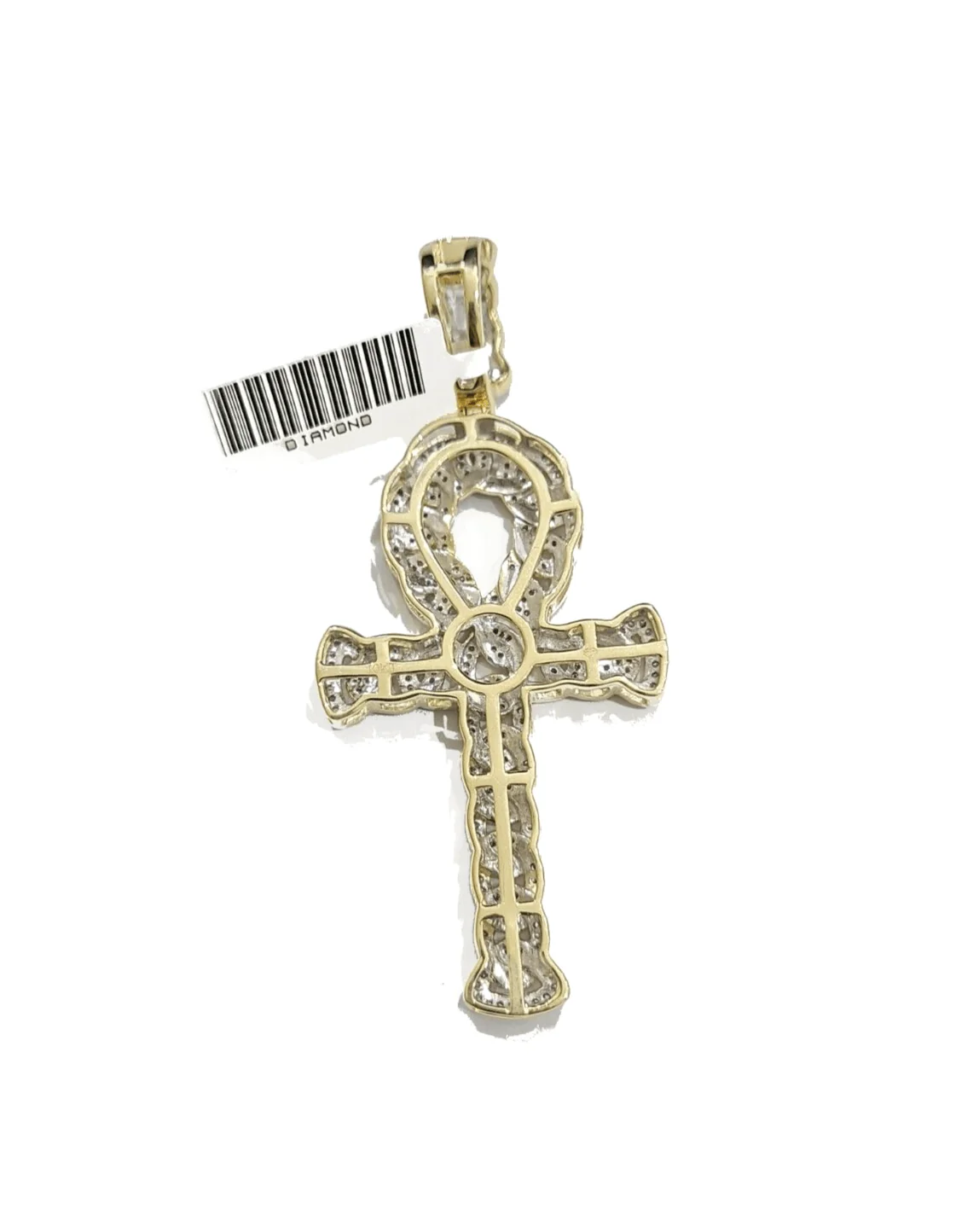 Real 10k Yellow Gold Cross Diamond Charm Pendant 2.5'' inches Genuine 10kt - Image 6