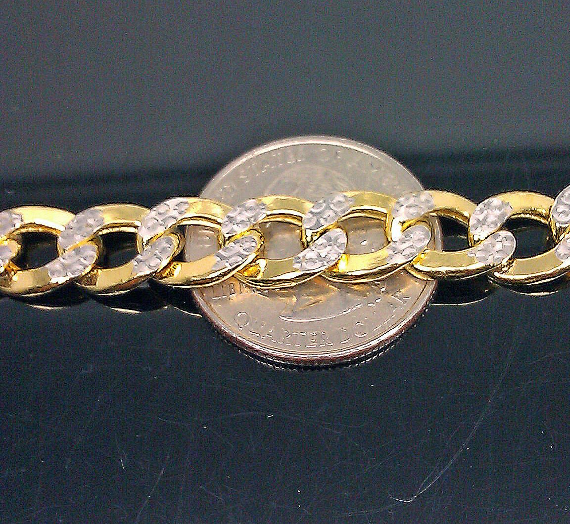 REAL 10K Yellow Gold Cuban Bracelet Diamond Cut 9" Inch 10mm Lobster Lock - Image 6