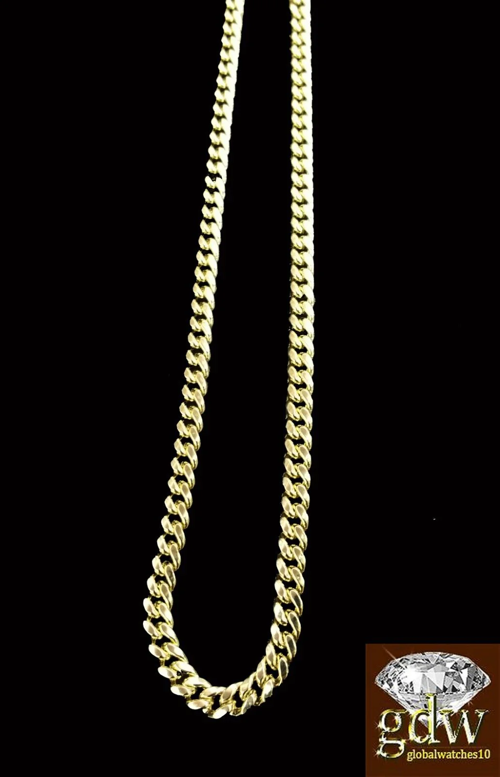Real 10k Yellow Gold Cuban Chain Necklace 4mm 22" Inch Men Women Miami Link 10kt - Image 3