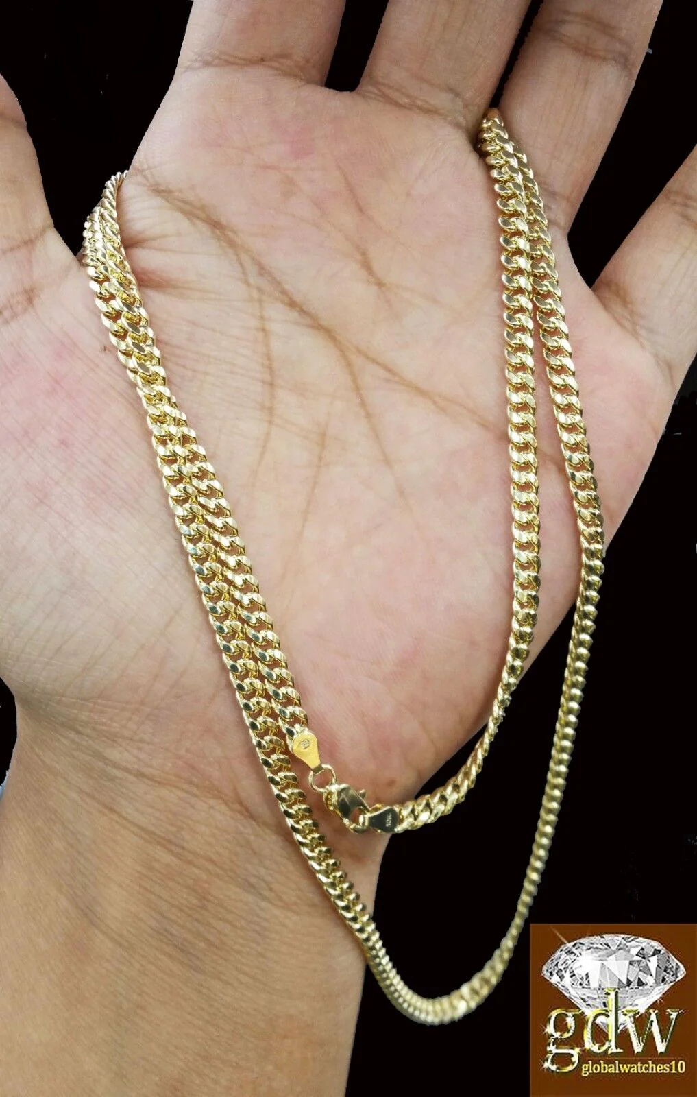Real 10k Yellow Gold Cuban Chain Necklace 4mm 22" Inch Men Women Miami Link 10kt - Image 6
