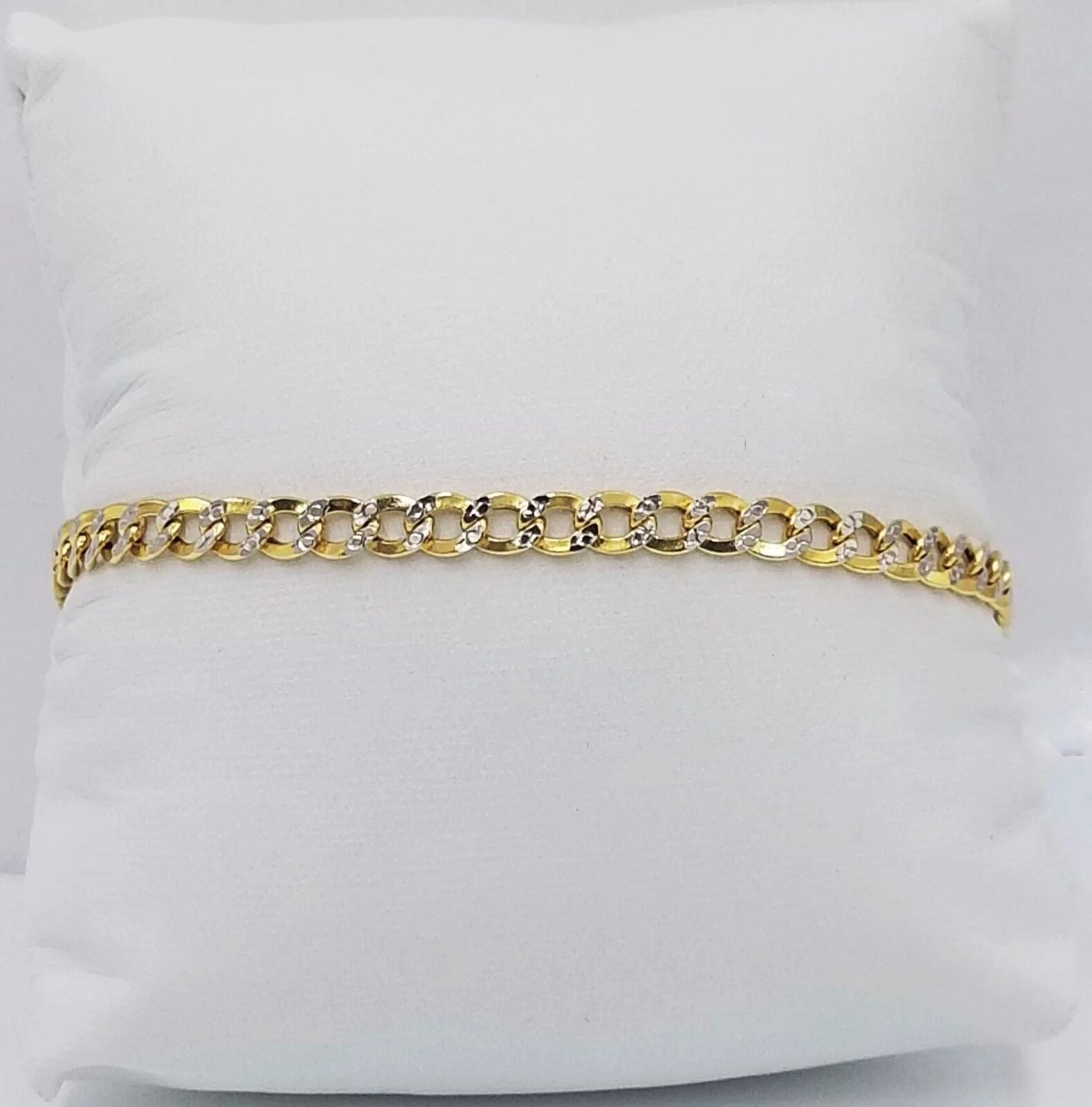 Real 10k Yellow Gold Cuban Curb link 4mm 8"  Bracelet Diamond Cut - Image 4