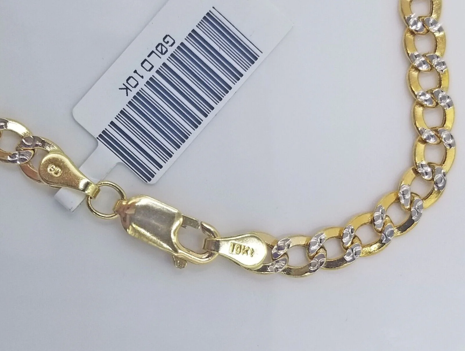 Real 10k Yellow Gold Cuban Curb link Bracelet 4mm 7" Inches Diamond Cut 10kt - Image 7