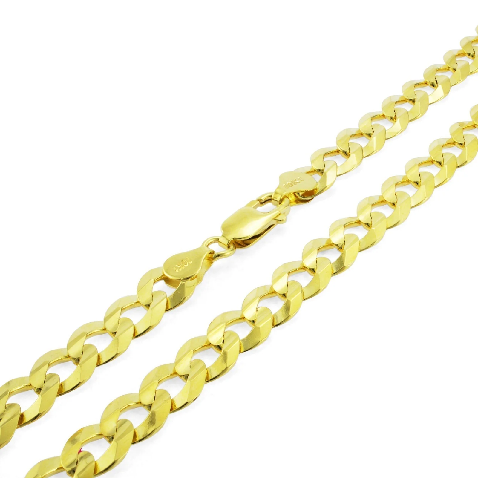Real 10k Yellow Gold Cuban Curb Link Chain 8mm Necklace 26'' Lobster Lock 10kt - Image 4
