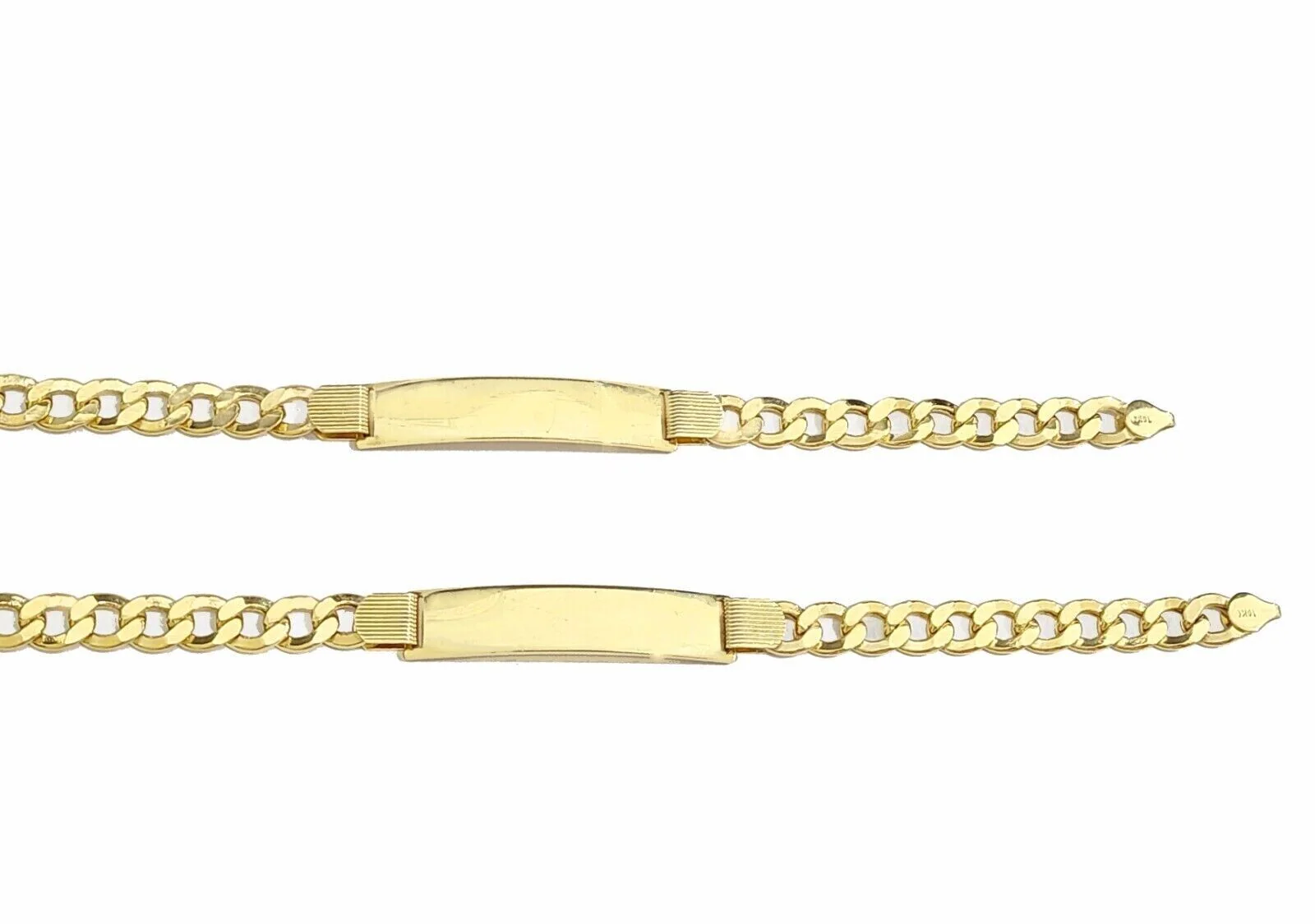Real 10K Yellow Gold Cuban Curb Link ID Bracelet 8-8.5 inches 8mm 10kt Gold - Image 2