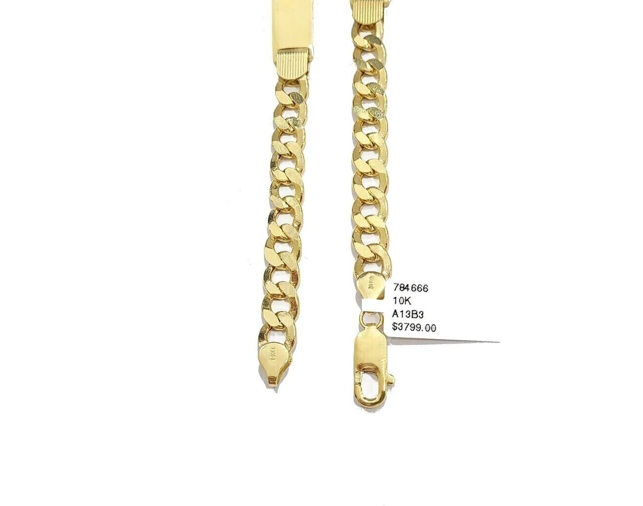 Real 10K Yellow Gold Cuban Curb Link ID Bracelet 8-8.5 inches 8mm 10kt Gold - Image 7
