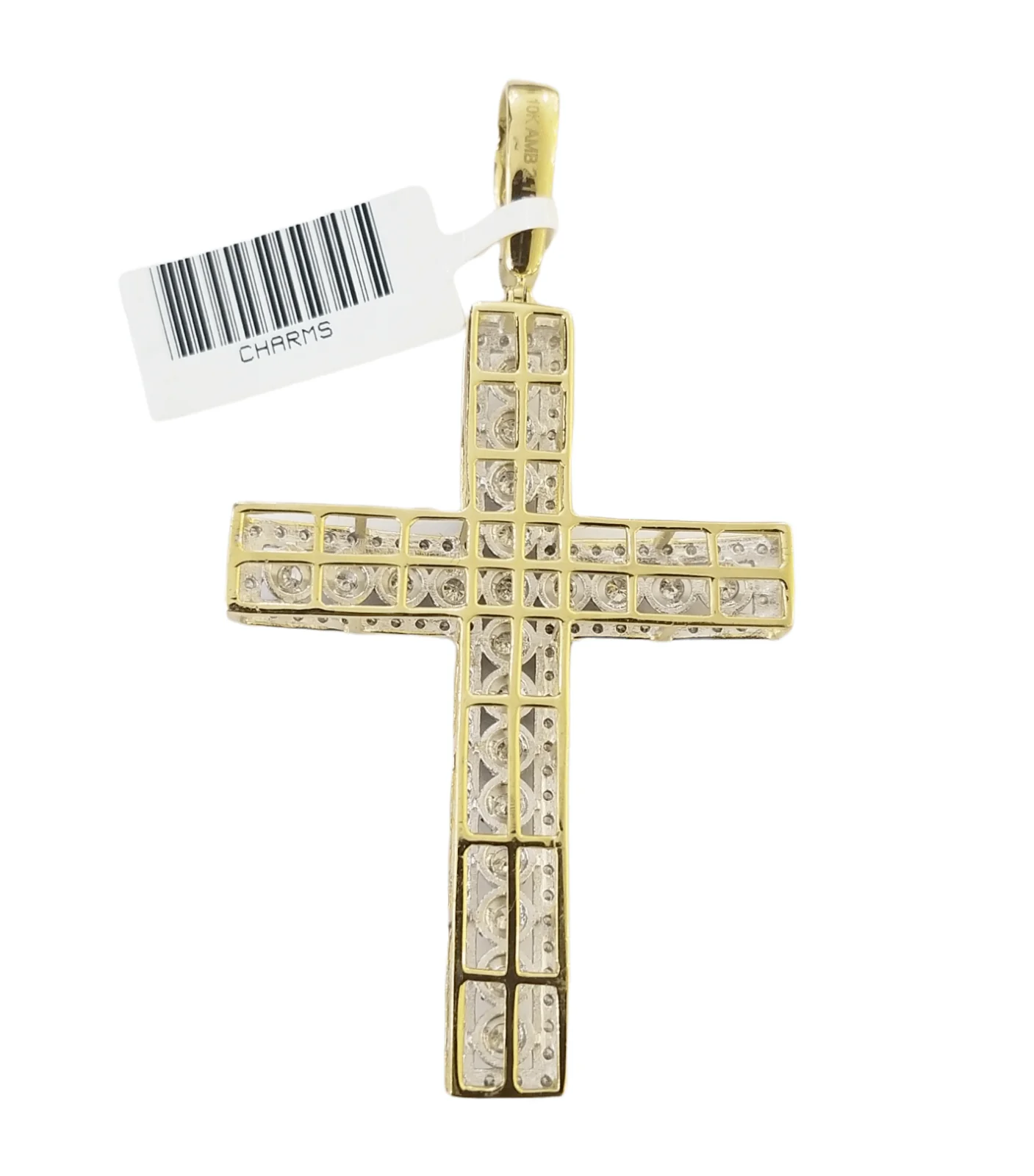 Real 10k Yellow Gold Diamond Cross Charm Pendant 2CT Dia Men Jesus Cross 2.5Inch - Image 4
