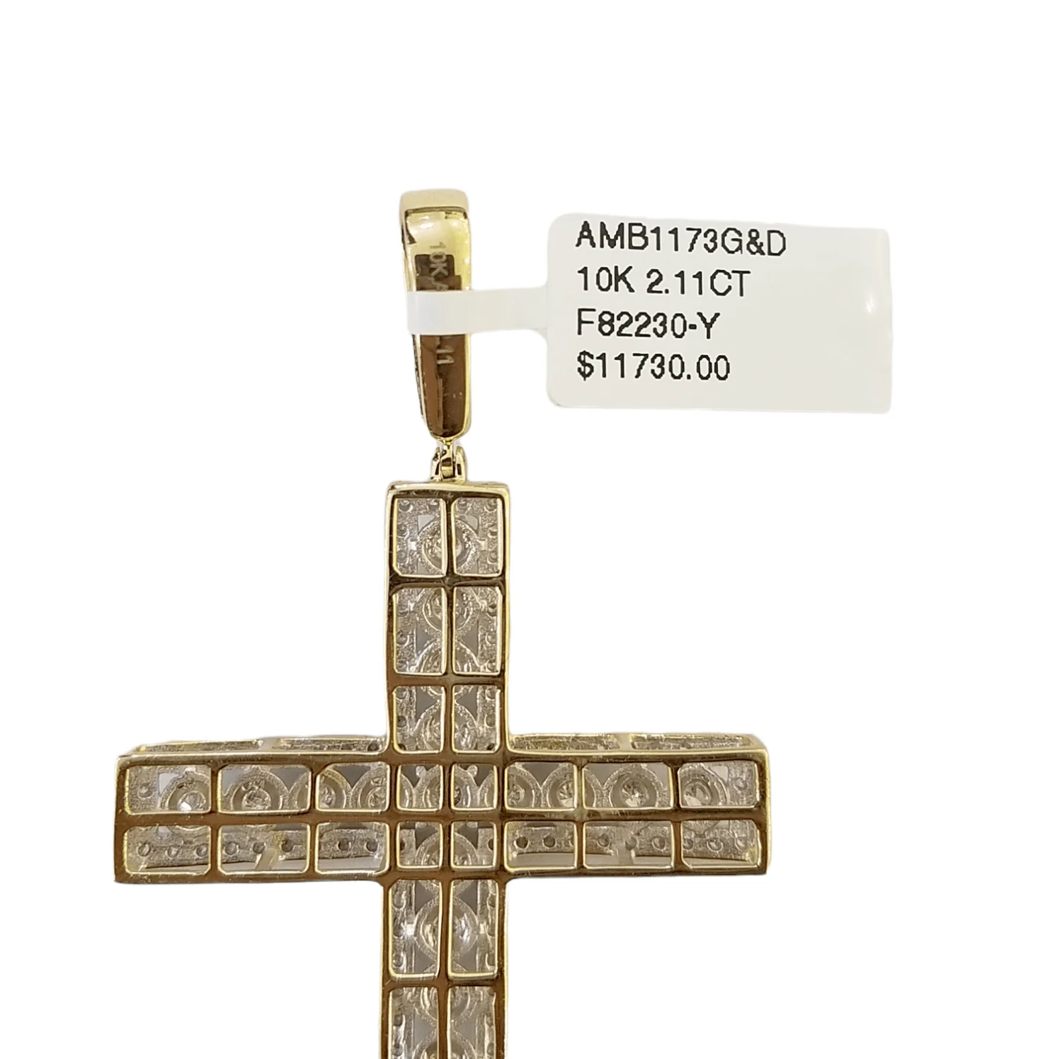 Real 10k Yellow Gold Diamond Cross Charm Pendant 2CT Dia Men Jesus Cross 2.5Inch - Image 5