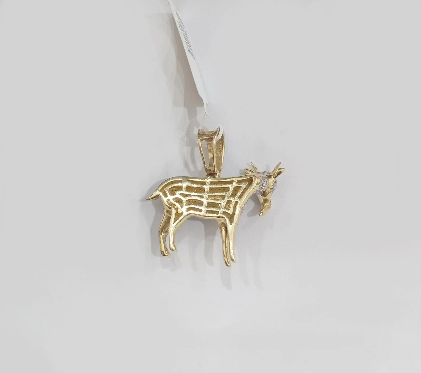 Real 10k Yellow Gold Diamond Goat Charm & Natural Diamonds 0.75 CT GOAT Pendant - Image 4