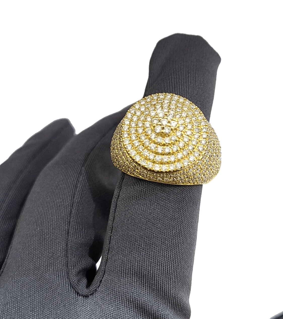 Real 10k Yellow Gold Diamond Lollipop Ring Genuine 3.26CT Diamonds 10kt Size 10 - Image 4