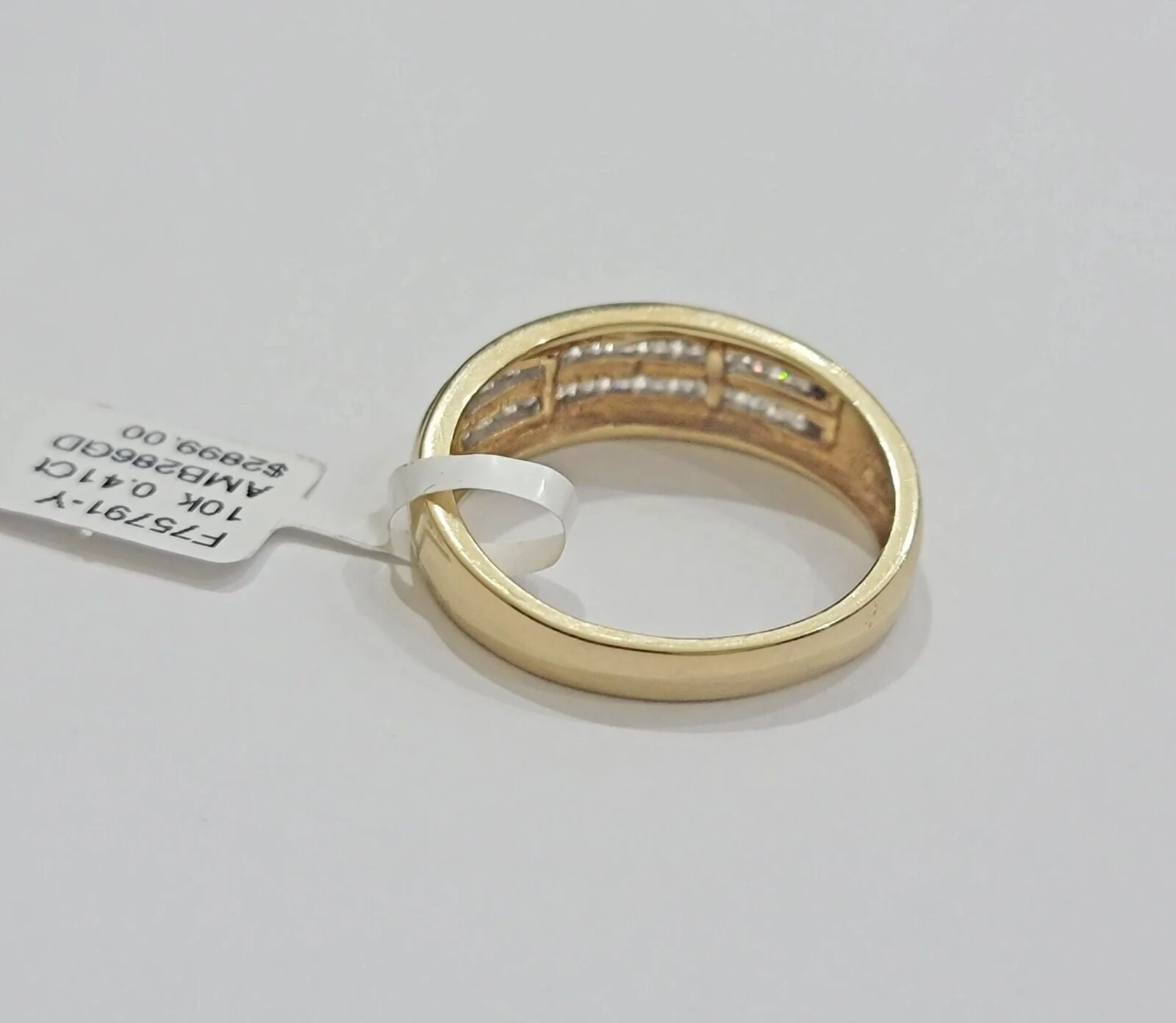 Real 10k Yellow Gold Diamond Mens Band Ring Wedding Engagement Anniversary - Image 6