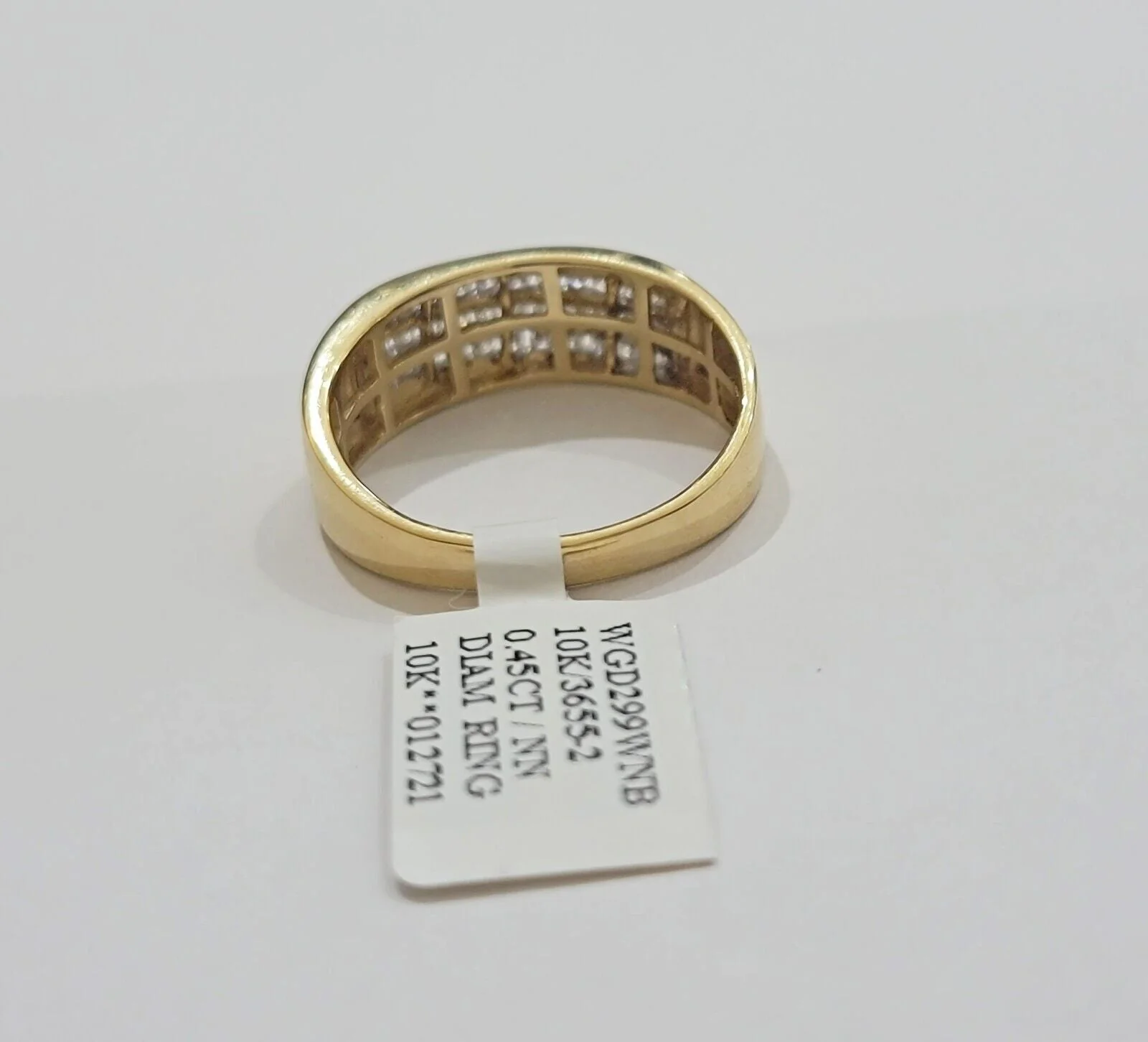 Real 10k Yellow Gold Diamond Mens Ring Band Wedding Engagement, Unique, Genuine Ring Sizes 6,7,8,9,10,11 & 12 - Image 4