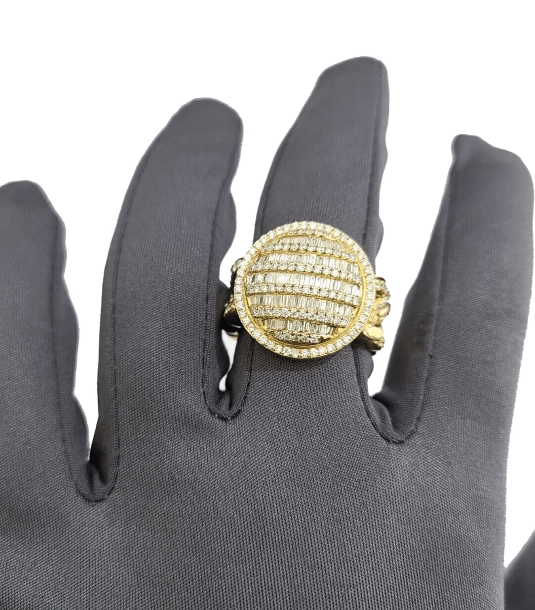 Real 10k Yellow Gold Diamond Ring White Genuine 1.72CT Diamonds 10kt Size 10 - Image 2