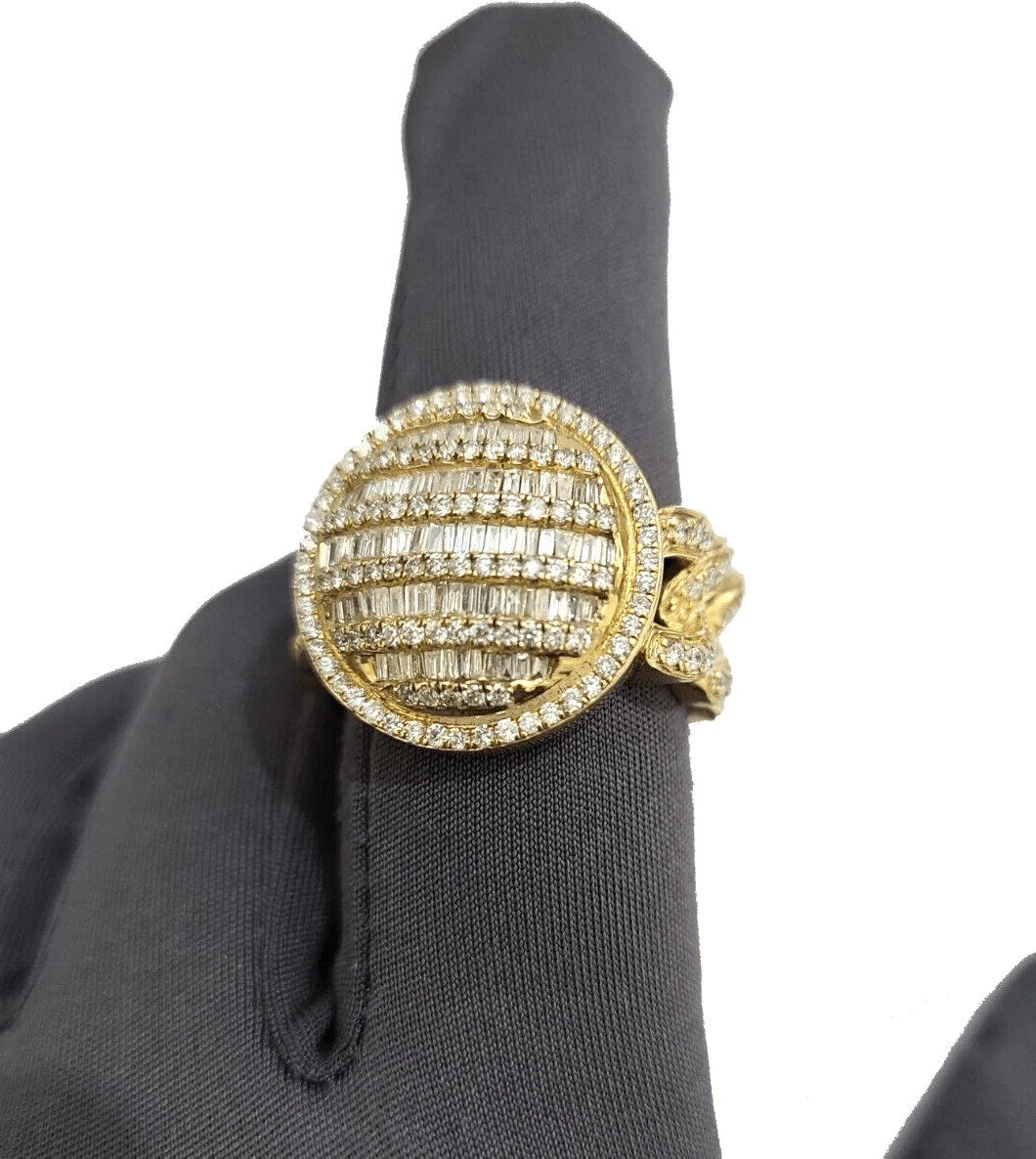 Real 10k Yellow Gold Diamond Ring White Genuine 1.72CT Diamonds 10kt Size 10 - Image 4