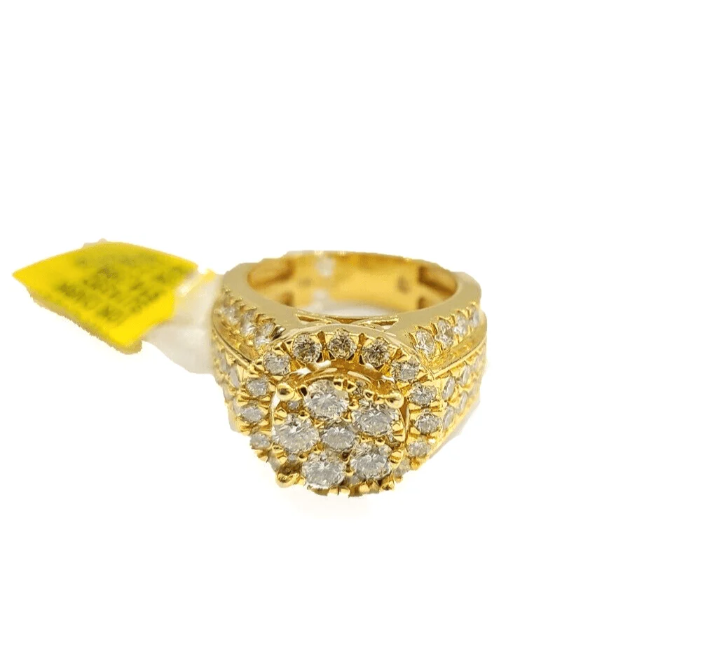 Real 10k Yellow Gold Diamond Ring White Genuine 2.56CT Diamonds 10kt Size 10 - Image 2