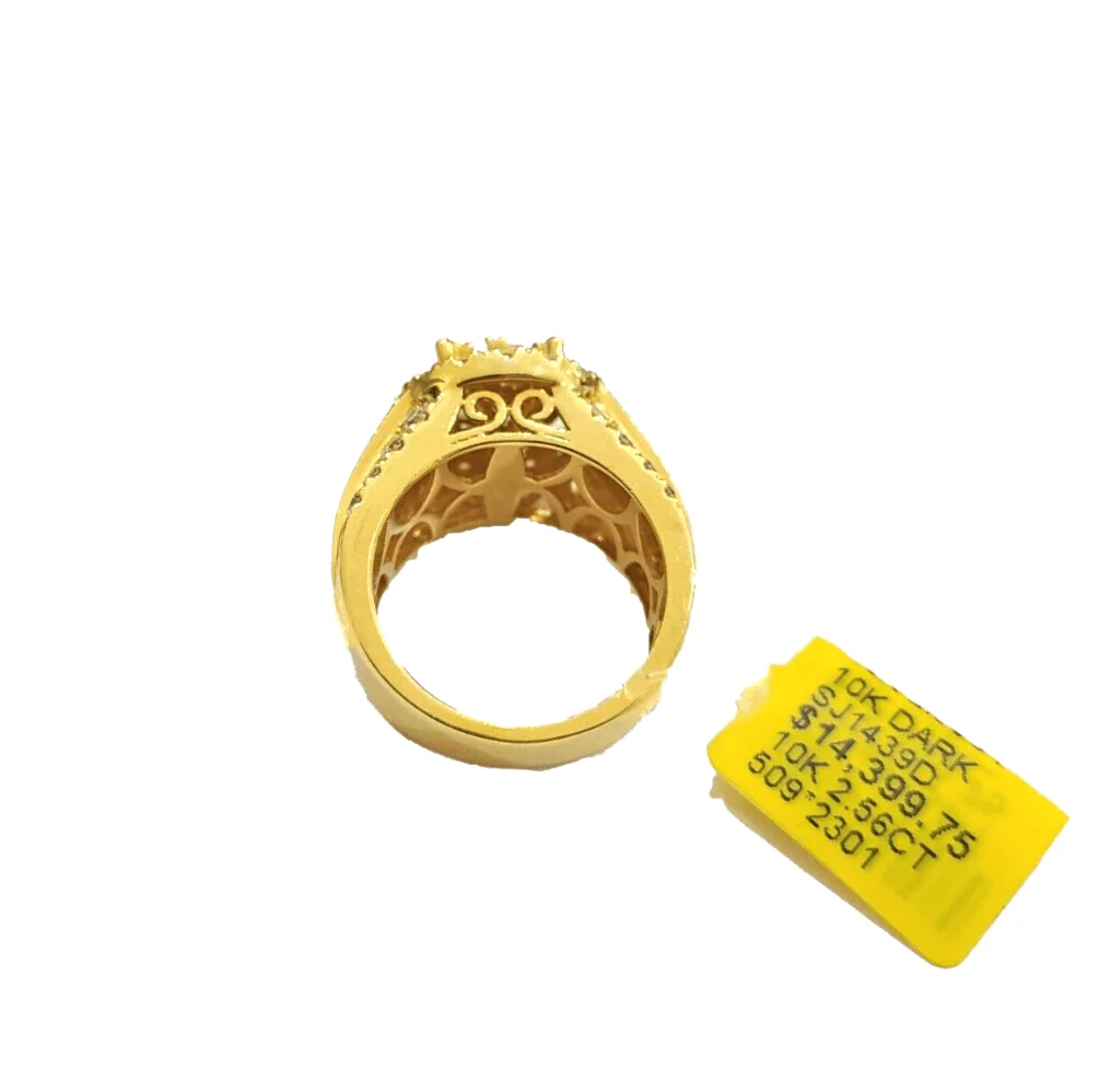 Real 10k Yellow Gold Diamond Ring White Genuine 2.56CT Diamonds 10kt Size 10 - Image 4