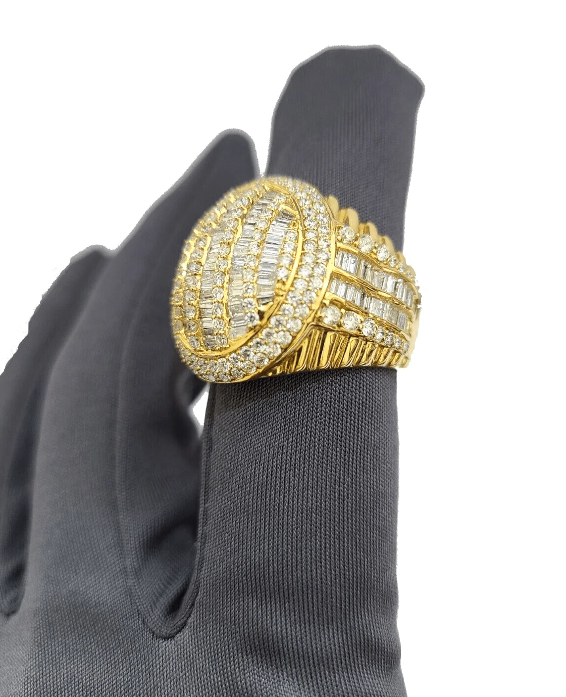 Real 10k Yellow Gold Diamond Ring White Genuine 3.42CT Diamonds 10kt Size 10 - Image 3