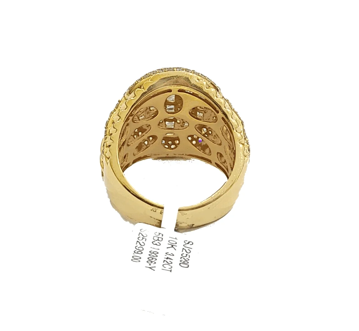 Real 10k Yellow Gold Diamond Ring White Genuine 3.42CT Diamonds 10kt Size 10 - Image 8