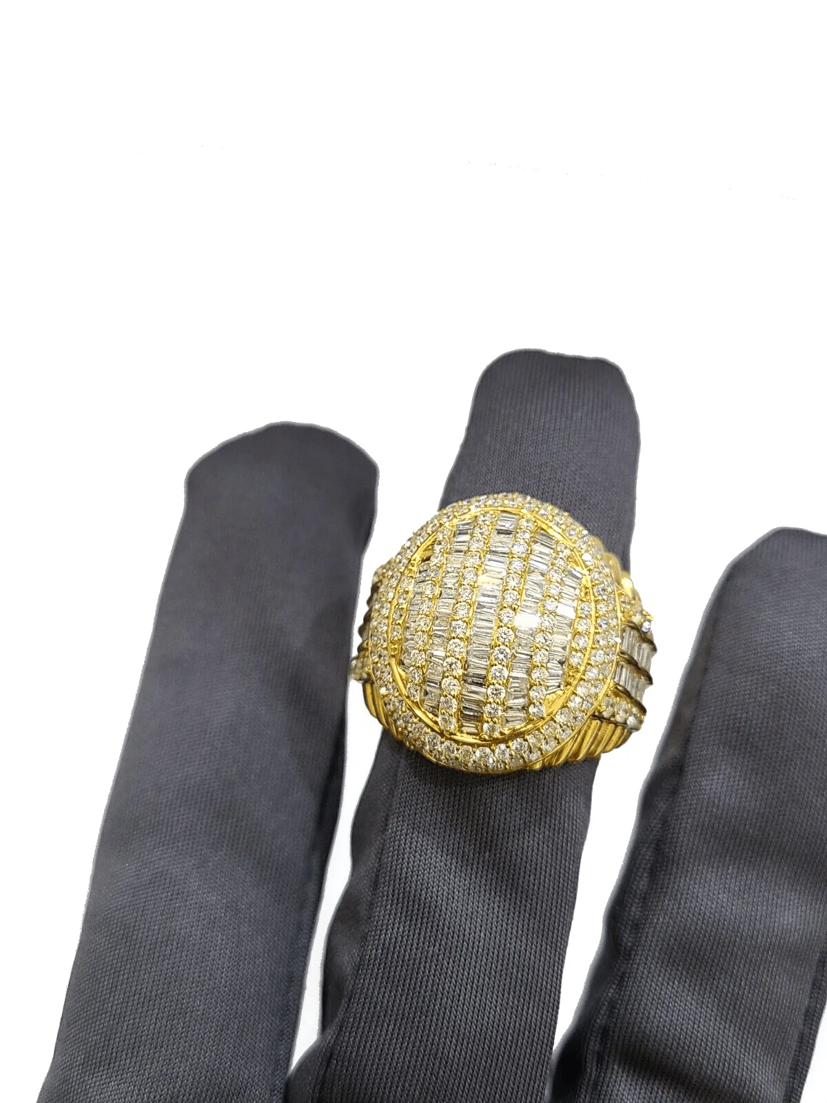 Real 10k Yellow Gold Diamond Ring White Genuine 3.42CT Diamonds 10kt Size 10 - Image 3