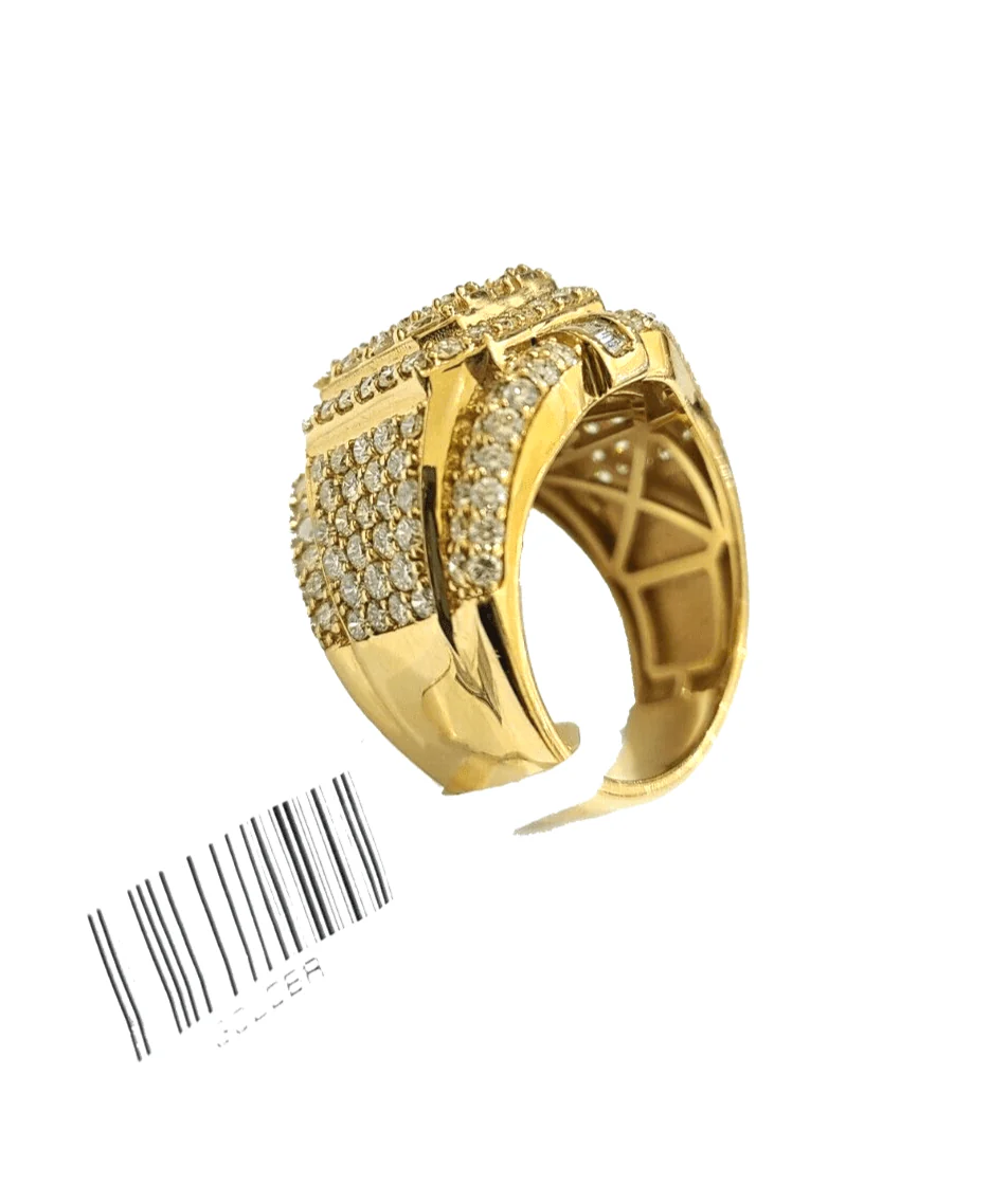 Real 10k Yellow Gold Diamond Ring White Genuine 4.09CT Diamonds 10kt Size 10 - Image 2