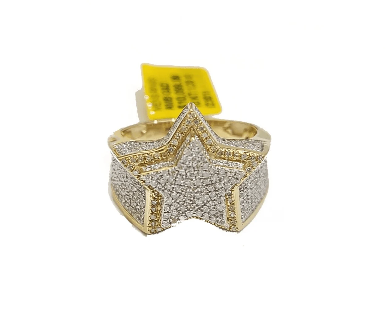 Real 10k Yellow Gold Diamond Star Ring Band Genuine 1.20CT Diamonds 10kt Size 10 - Image 3
