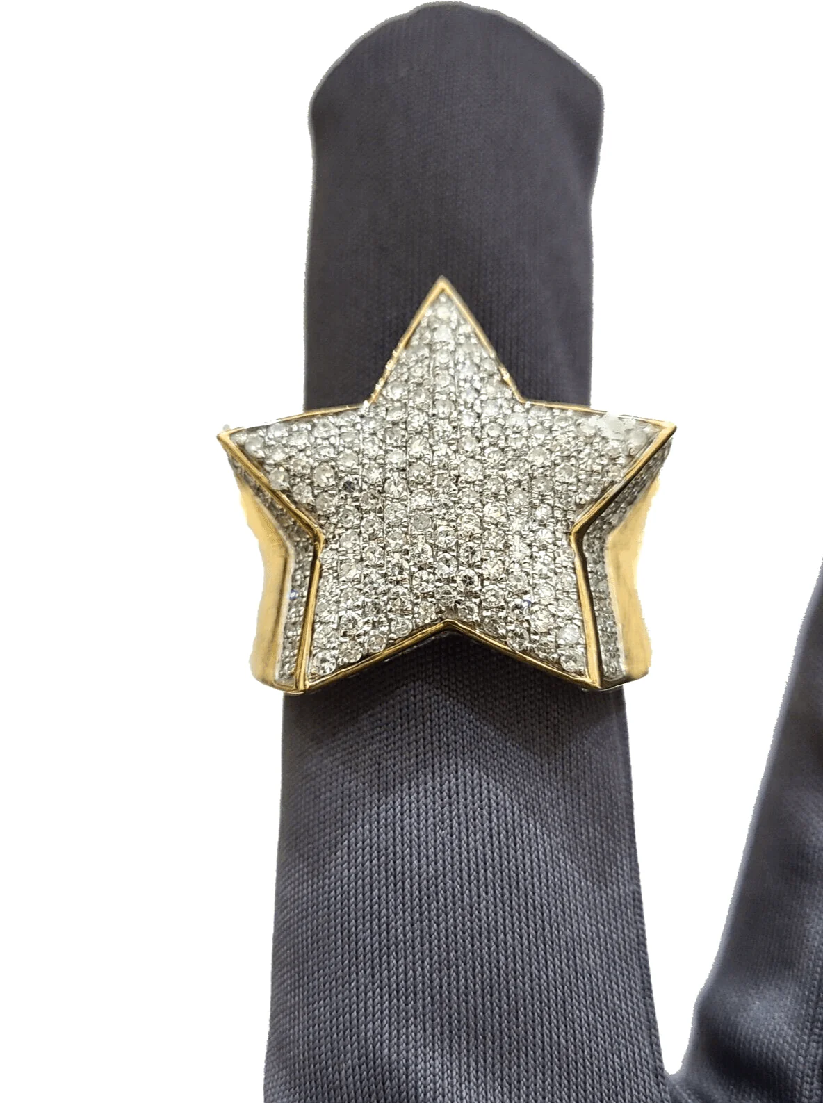 Real 10k Yellow Gold Diamond Star Ring Band Genuine 1.34CT Diamonds 10kt Size 10 - Image 4