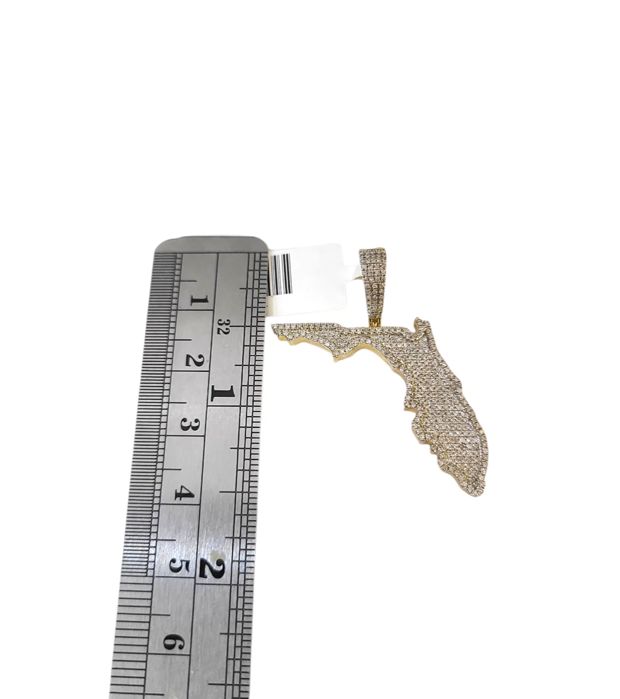 Real 10k Yellow Gold Florida Diamond Charm Pendant 1.5'' inch Genuine 10kt - Image 6