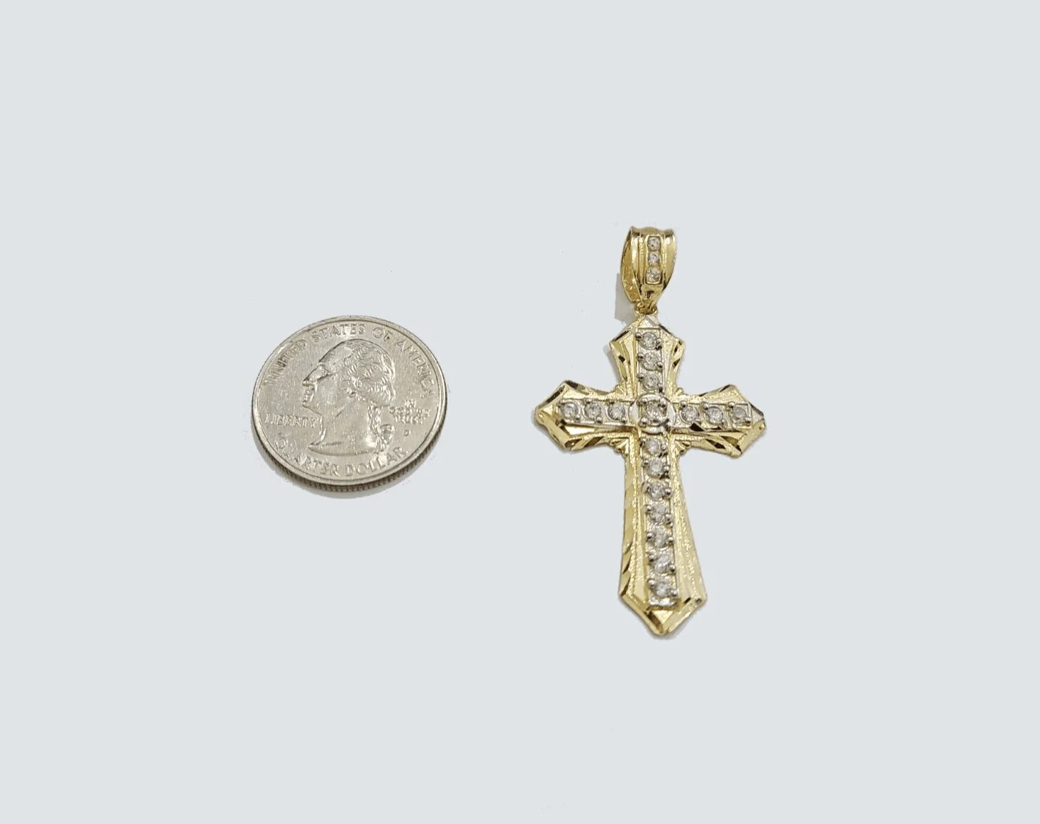 Real 10k Yellow Gold Franco Chain 2.5mm 26" inch Necklace Jesus Cross Charm 10kt - Image 10