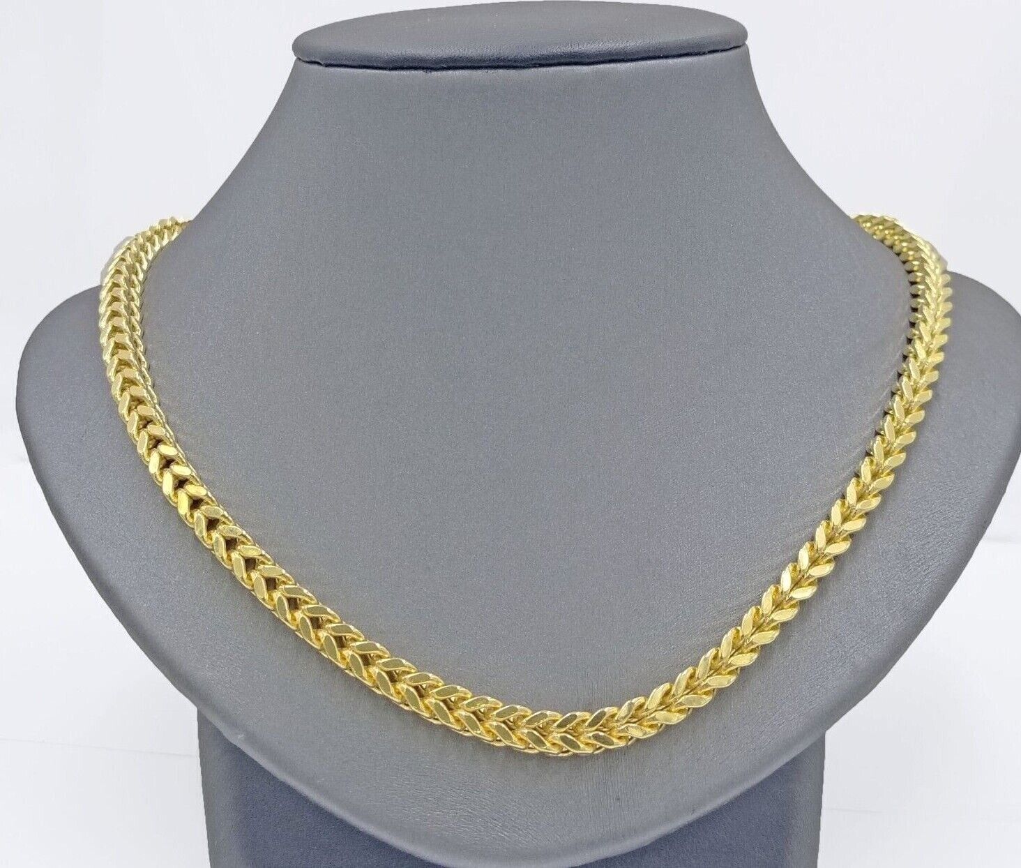 Real 10k Yellow Gold Franco Necklace 5mm 20" inch Short length Men's 10kt Chain - Image 2