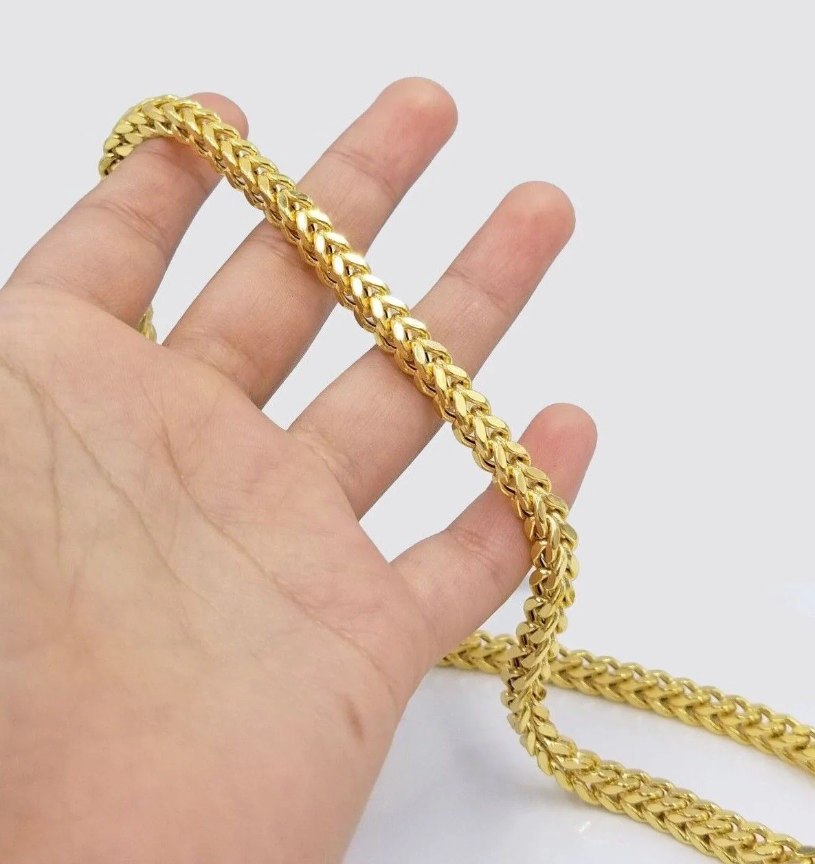 Real 10k Yellow Gold Franco Necklace 5mm 20" inch Short length Men's 10kt Chain - Image 7