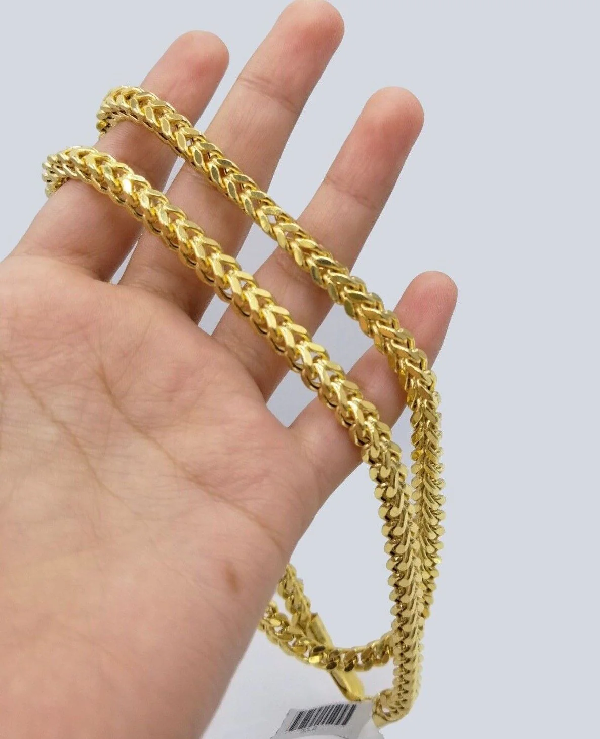 Real 10k Yellow Gold Franco Necklace 5mm 22" inch Short length Men's 10kt Chain - Image 3