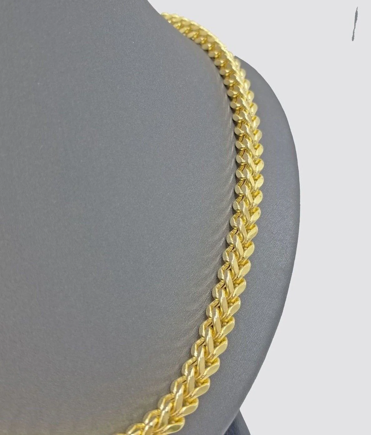 Real 10k Yellow Gold Franco Necklace 5mm 24" inch Men's 10kt Chain - Image 4