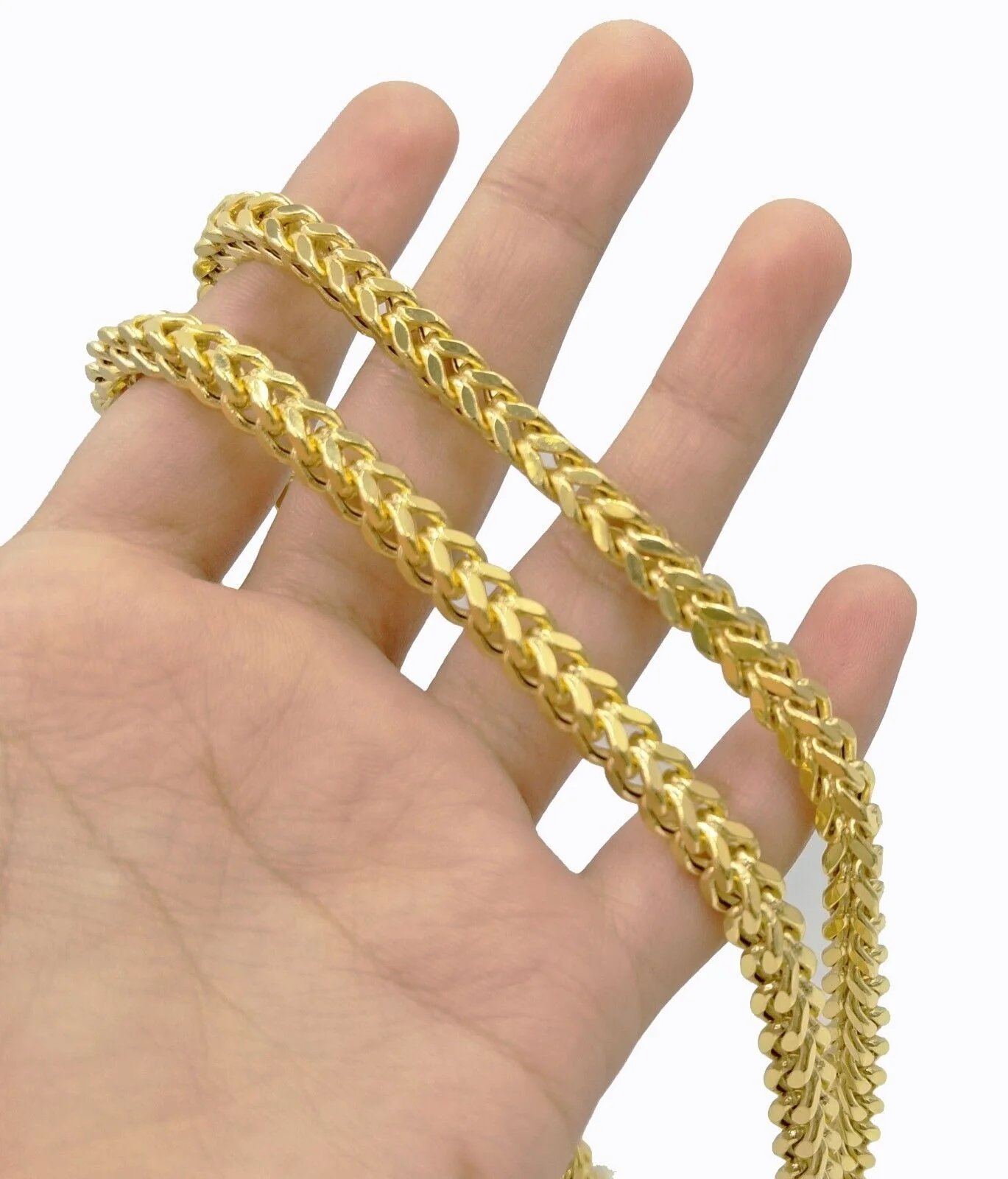Real 10k Yellow Gold Franco Necklace 5mm 26" inch For Men's 10kt Chain - Image 4